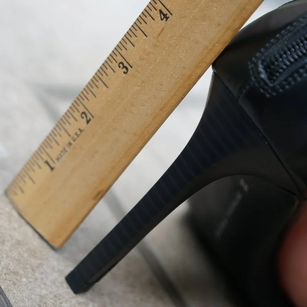 ZARA TRAFALUC  NEGRO/BLACK/NOIR  anklLeather HEELS - Picture 9 of 14